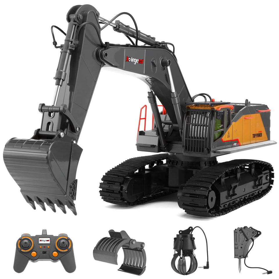 kolegend 1:14 RC Excavator metal bucket in action for realistic digging play