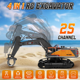 kolegend 1:14 RC Excavator wood grabber handling pretend materials with precision