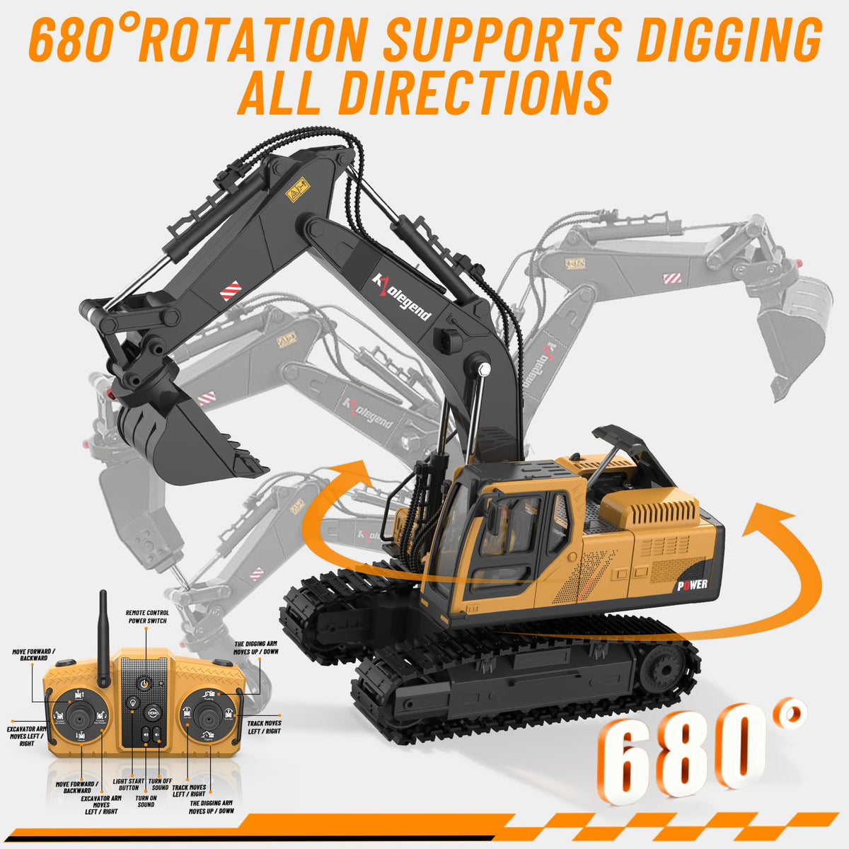 Kolegend 680-degree rotation platform enables multi-angle control for realism.