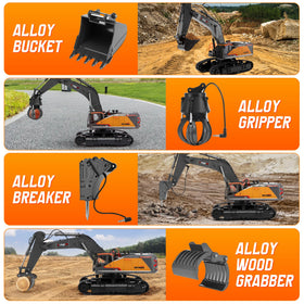 kolegend 1:14 RC Excavator cab rotates 680 degrees for versatile angles