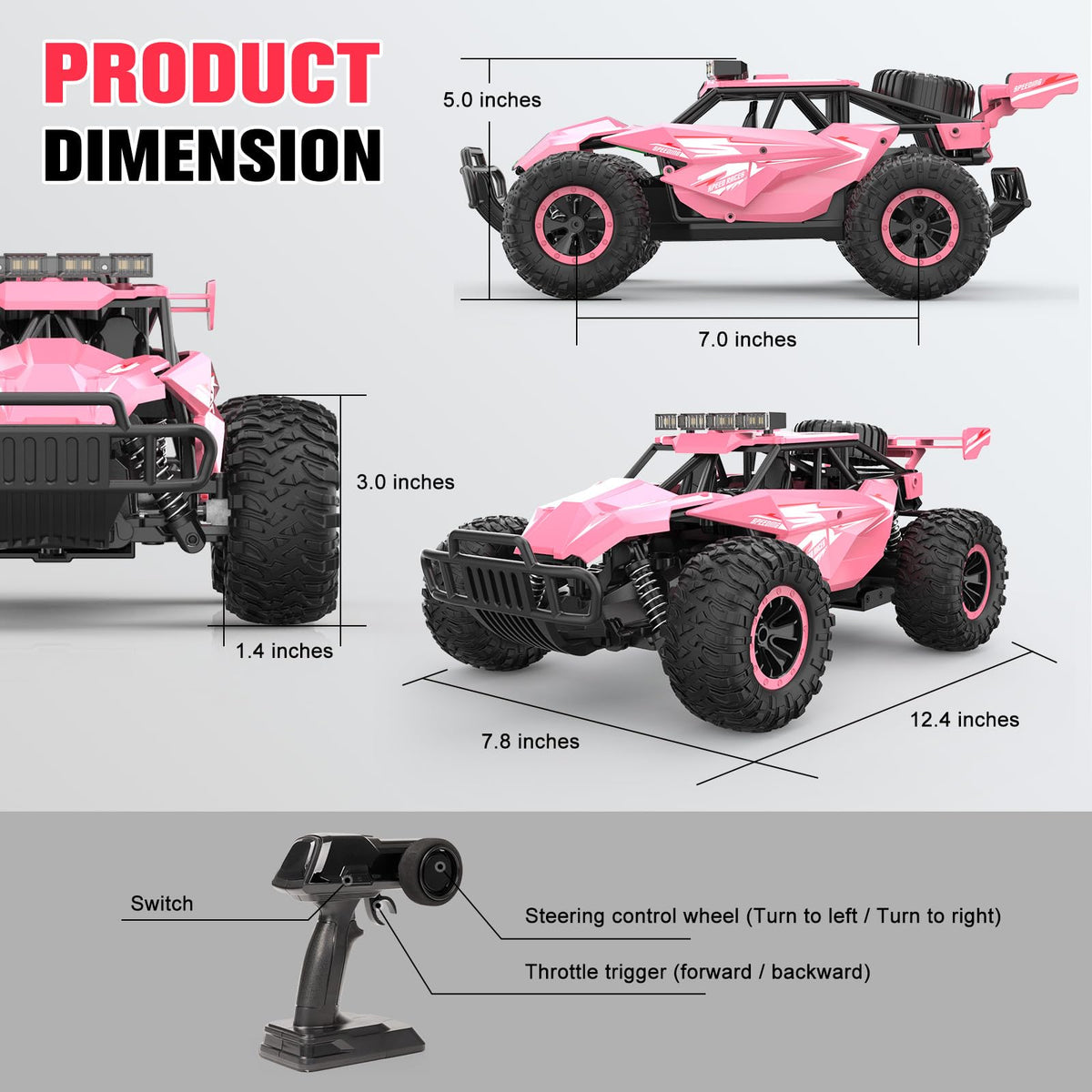 kolegend remote with 2-4ghz control prevents cross-talk during multi-car play