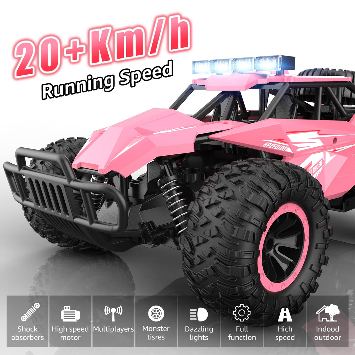 kolegend rc monster truck durable frame and bumper withstand crashes