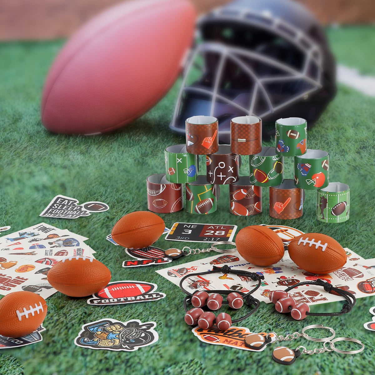 Kolewo4ever football keychains and gift bags for practical party keepsakes.