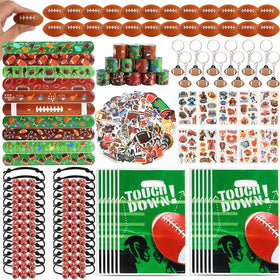 Kolewo4ever football party favors set for vibrant celebration decor and activities.