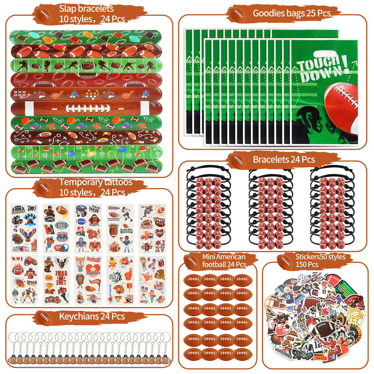 Kolewo4ever football slap bracelets for comfortable, long wear at parties.