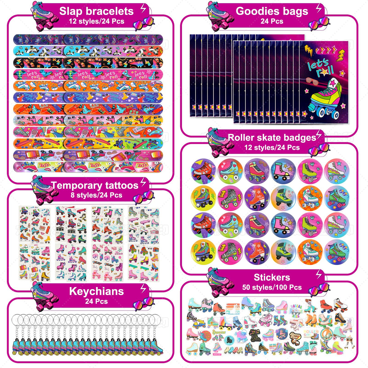 Kolewo4ever roller skate keychains 32x1in attach easily to backpacks or gym bags.