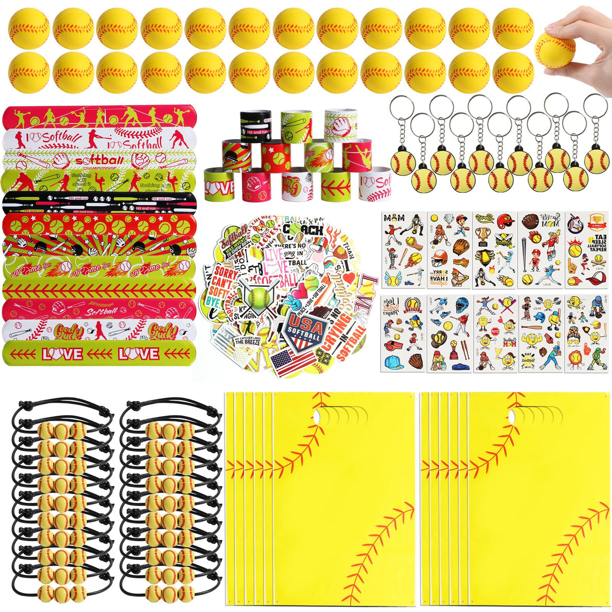 Kolewo4ever softball party supplies set for vibrant decorations and party favors.