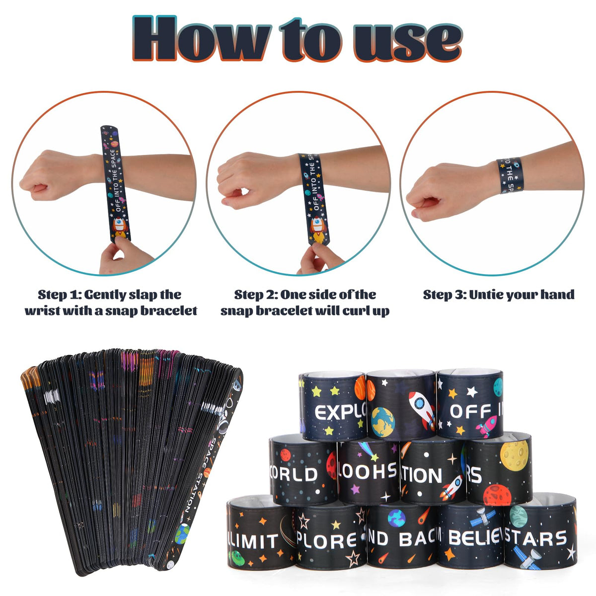 Kolewo4ever space slap bracelets with galaxy prints, perfect for galaxy party decor and party favors