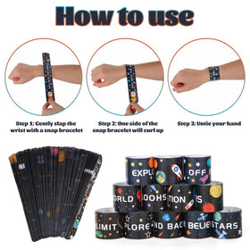 Kolewo4ever space slap bracelets with galaxy prints, perfect for galaxy party decor and party favors