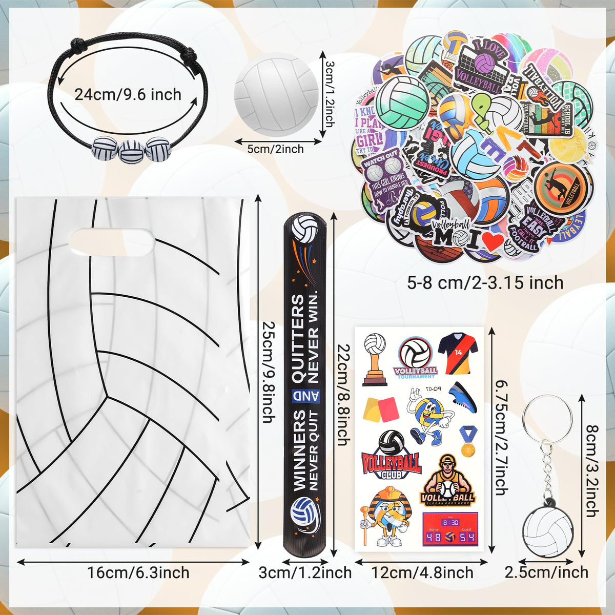 Kolewo4ever volleyball slap bracelets for long-wear party style.