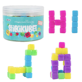 KOMARC GAMES StickiKubes: 125 neon cubes in a tub for quick, mess-free creativity.