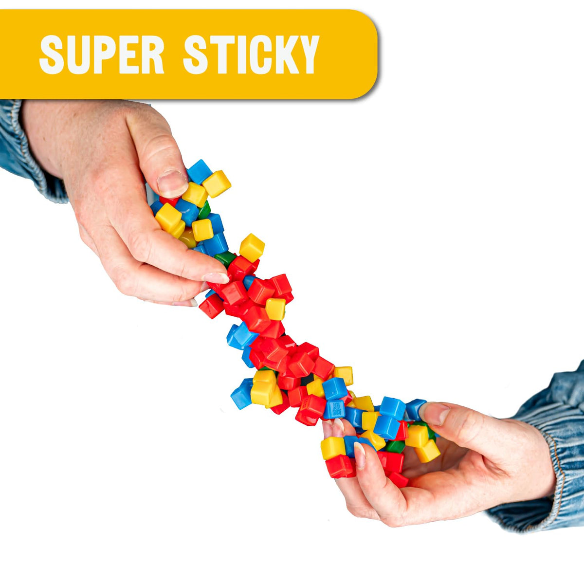 KOMARC GAMES StickiKubes easy-clean: rinse-and-wash maintenance for repeated fun