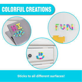 KOMARC GAMES StickiKubes with 125 neon cubes offer versatile play options.