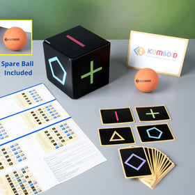 KOMBOID Ball Bouncing Skill Game play cards shown for a group challenge.