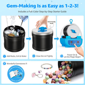 KomeStone K5 gemstone assortment and accessories for creative polishing.