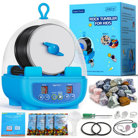 KomeStone K5 front view rock tumbler for kid-friendly desk use.