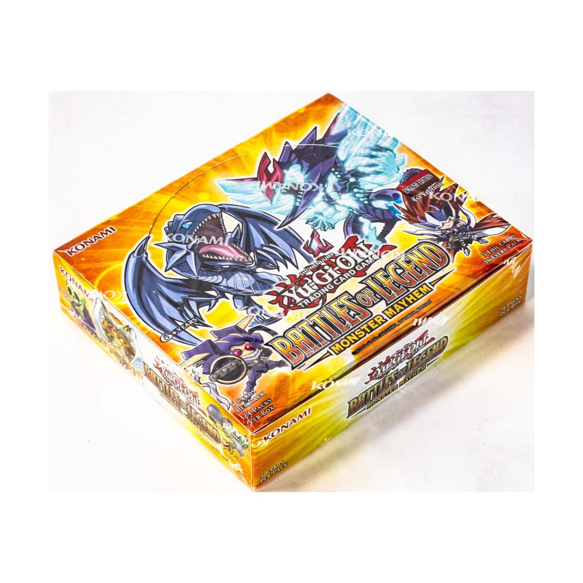 Konami Yu-Gi-Oh Monster Mayhem emblazoned Ultra Rare card, stylish upgrade for decks and display.