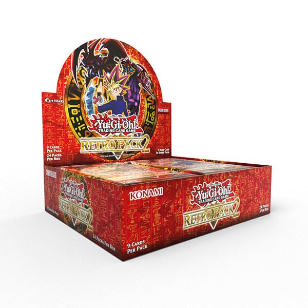 Konami Yu-Gi-Oh! Retro Pack 2 booster box view for collectors and duelists seeking nostalgia and foil cards