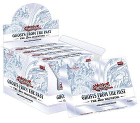 Konami Yu-Gi-Oh! Ghosts From the Past 2nd Haunting mini-boxes showing five packs each for 25 boosters.