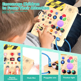 Konijiwa Busy Board v5 built in music box adds gentle sound to early learning