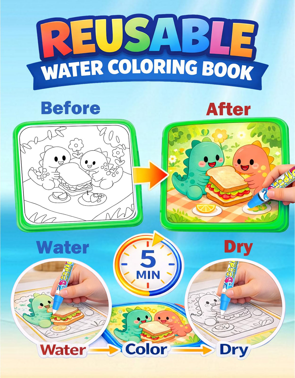 K'ONLE thick tear-resistant paper and safety edges ensure durable, kid-friendly use.