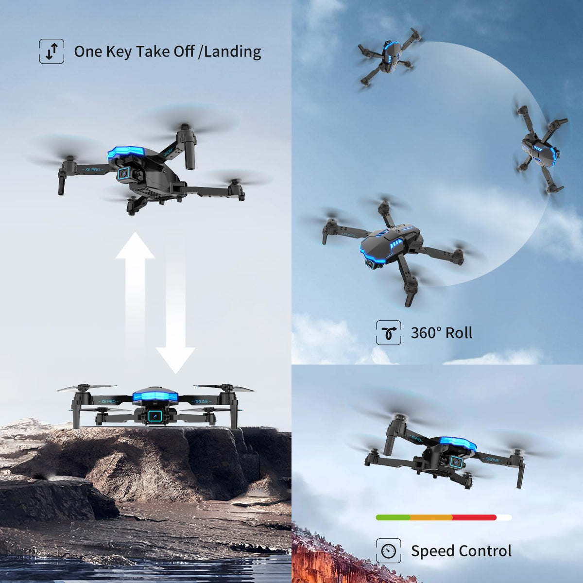 kononioo drone 30-minute flight time extends outdoor exploration sessions.