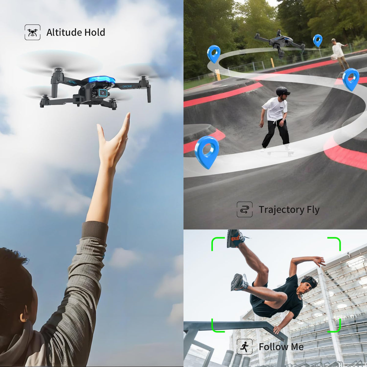 kononioo drone app and voice control offer flexible operation.