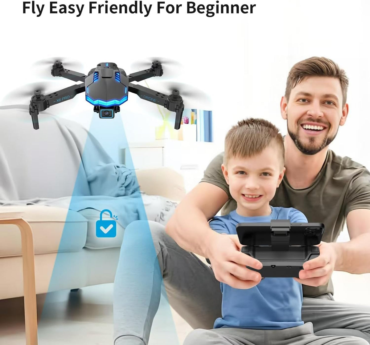 kononioo drone one-key takeoff and landing simplifies beginner flights.