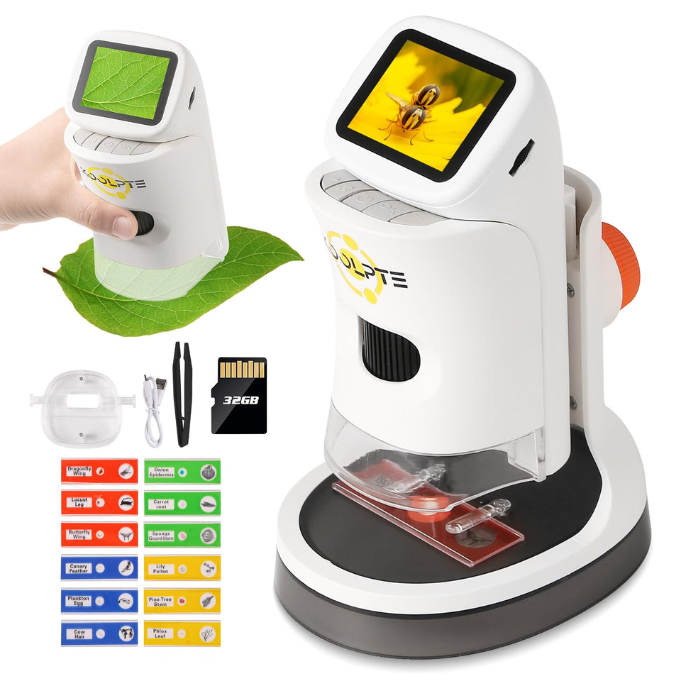 Koolpte Kids Microscope with 1000x display clearly shows samples on screen.