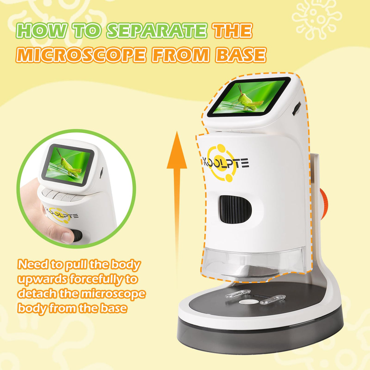 Koolpte Kids Microscope offers easy focus for independent learning.