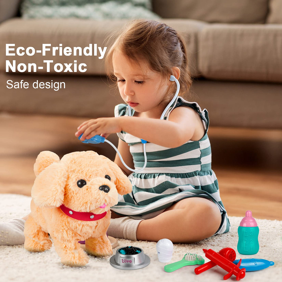 Koonie Realistic Robot Puppy feeding bottle accessory for pretend care