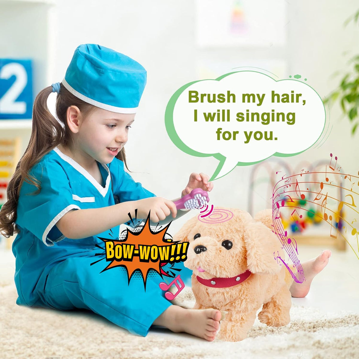 Koonie Realistic Robot Puppy tail wagging display encouraging empathy