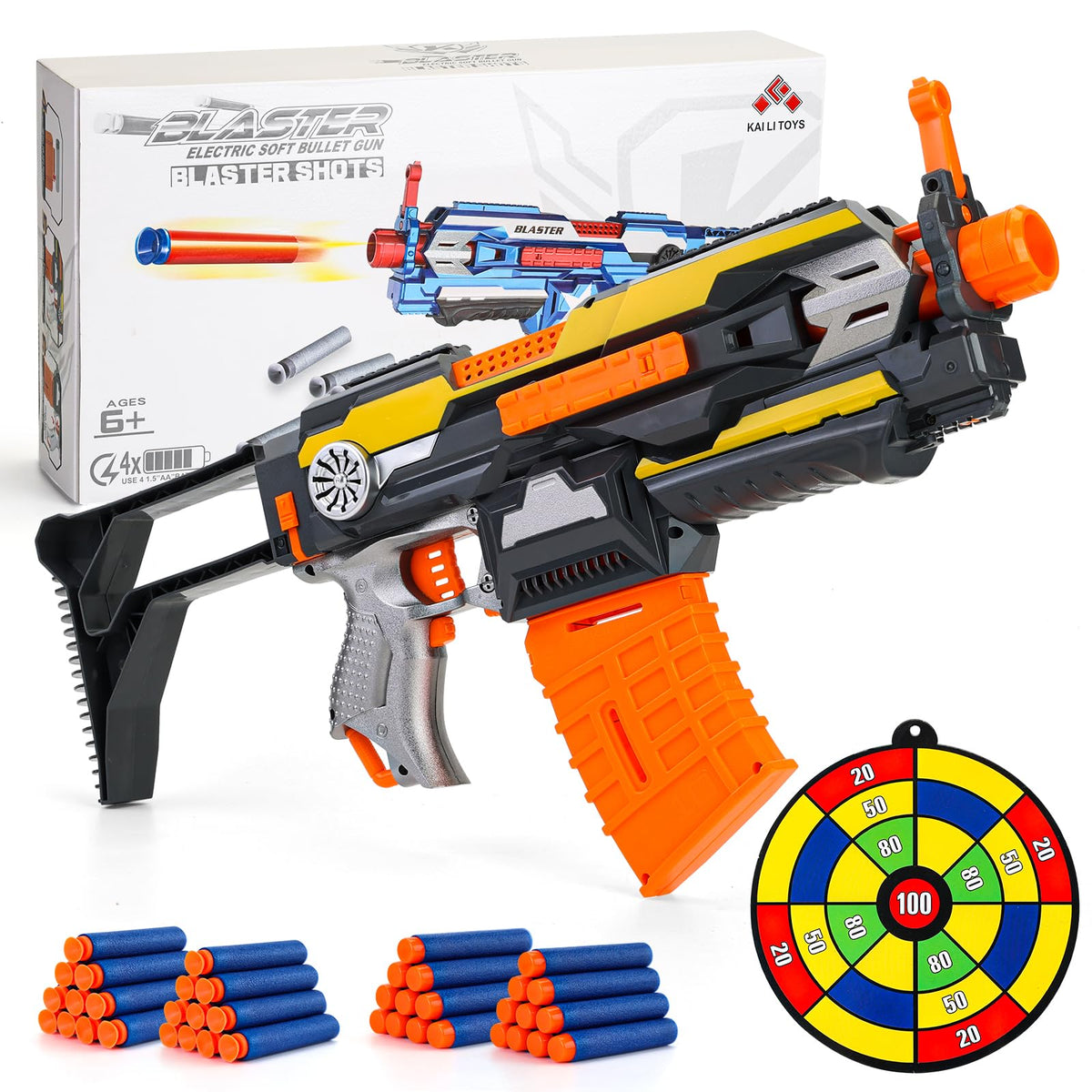 KooRare Automatic Toy Gun with dart magazine for rapid-fire action in playtime.