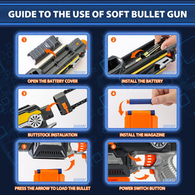 KooRare automatic toy gun with removable stock enables easy transport.