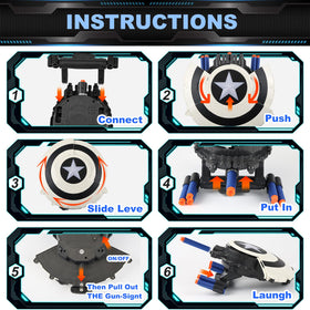 Koorare dart-blaster front view with foam darts ready.