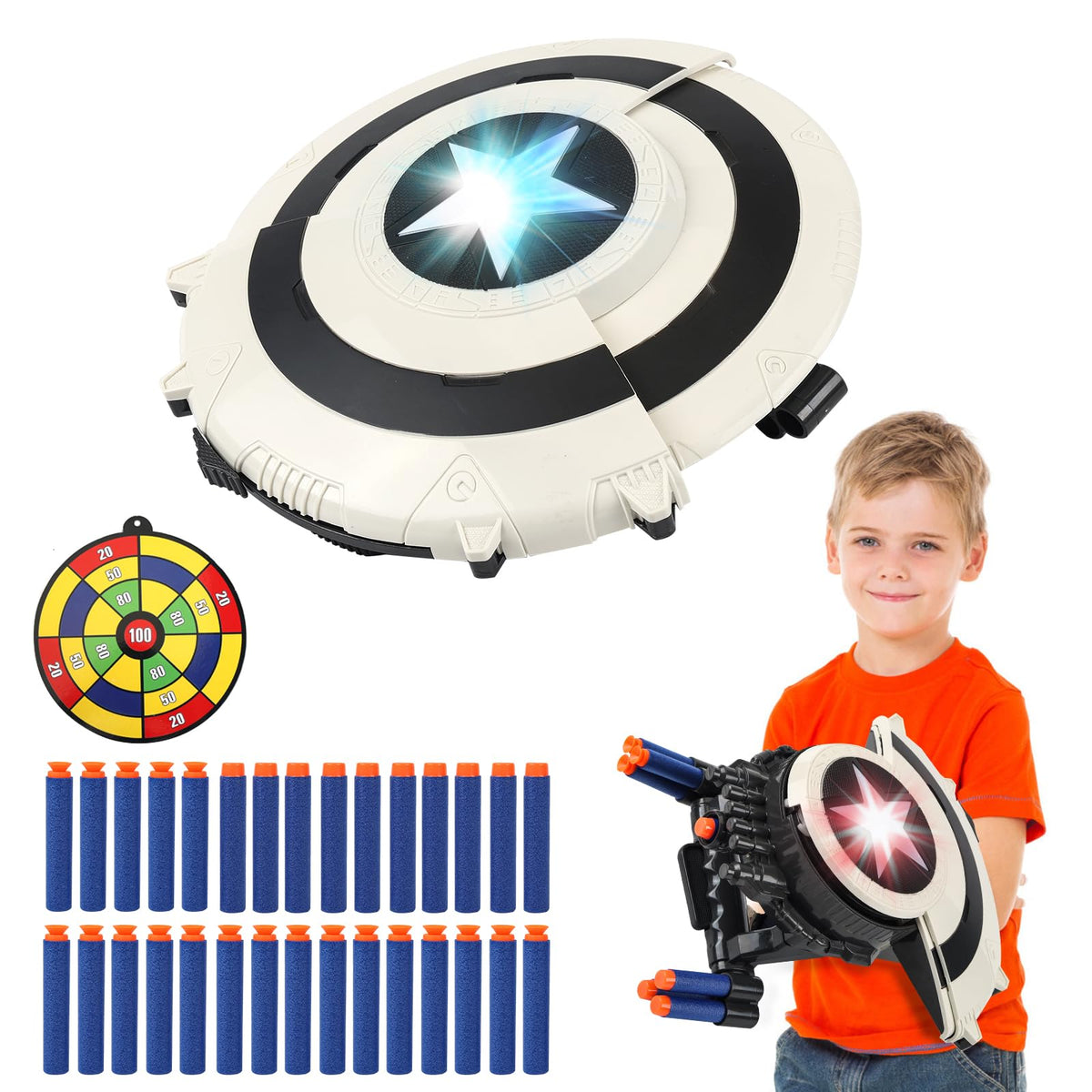 Koorare shield-dart-blaster in action during playtime.