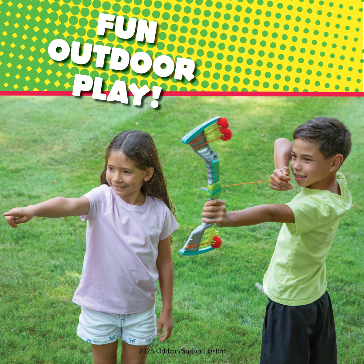 Koosh Bow Launcher aiming action during play