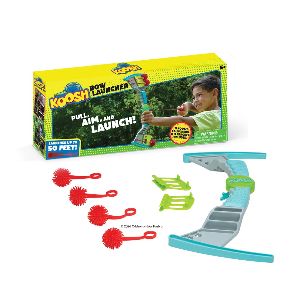 Koosh Bow Launcher setup for easy target practice with kids