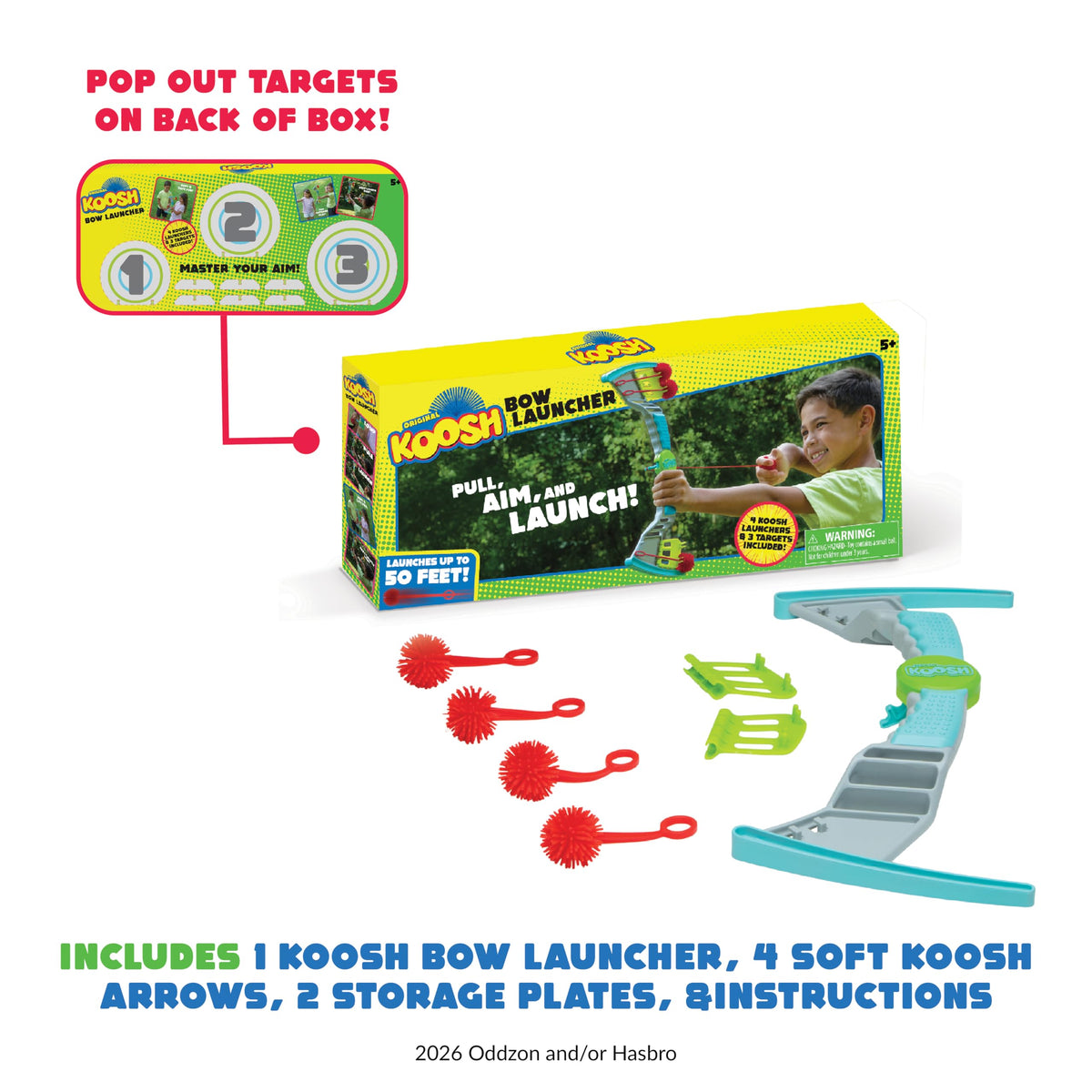 Koosh Bow Launcher soft arrows for safe indoor outdoor play