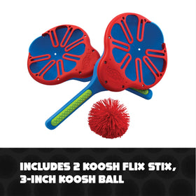 Koosh Flix Stix head-to-head competition boosts friendly play indoors or outdoors.