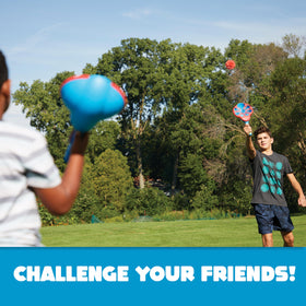 Koosh Flix Stix no-bounce ball enhances catching reliability.