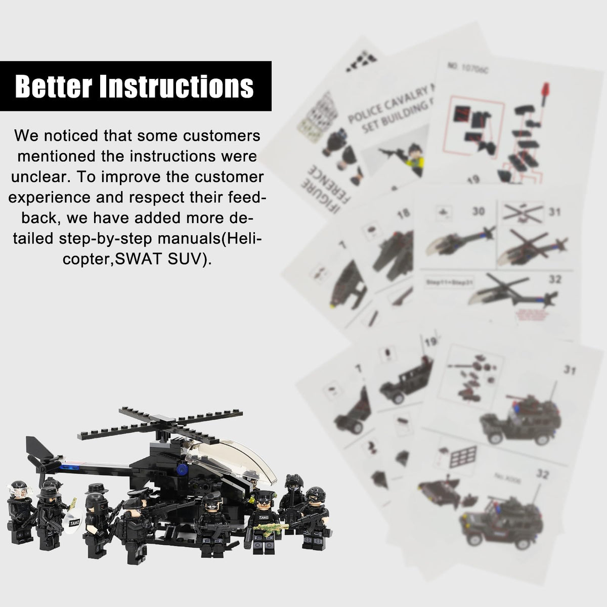 Koowants SWAT motorcycles - compact speed for chase scene play.