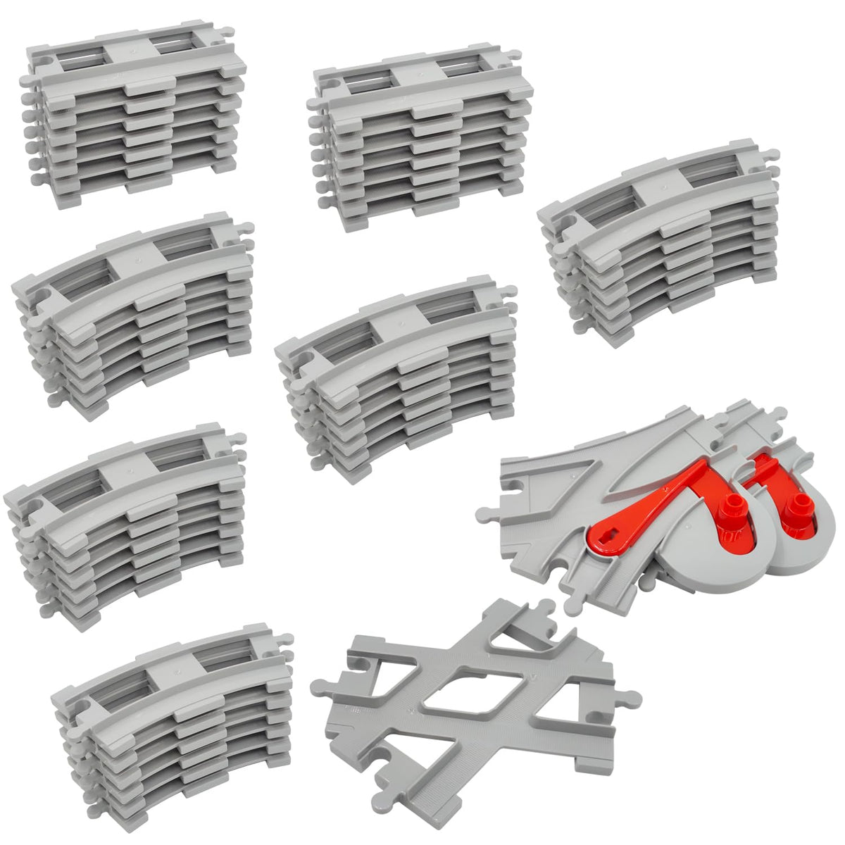 Koowants 47-piece train track set for imaginative play and easy assembly.