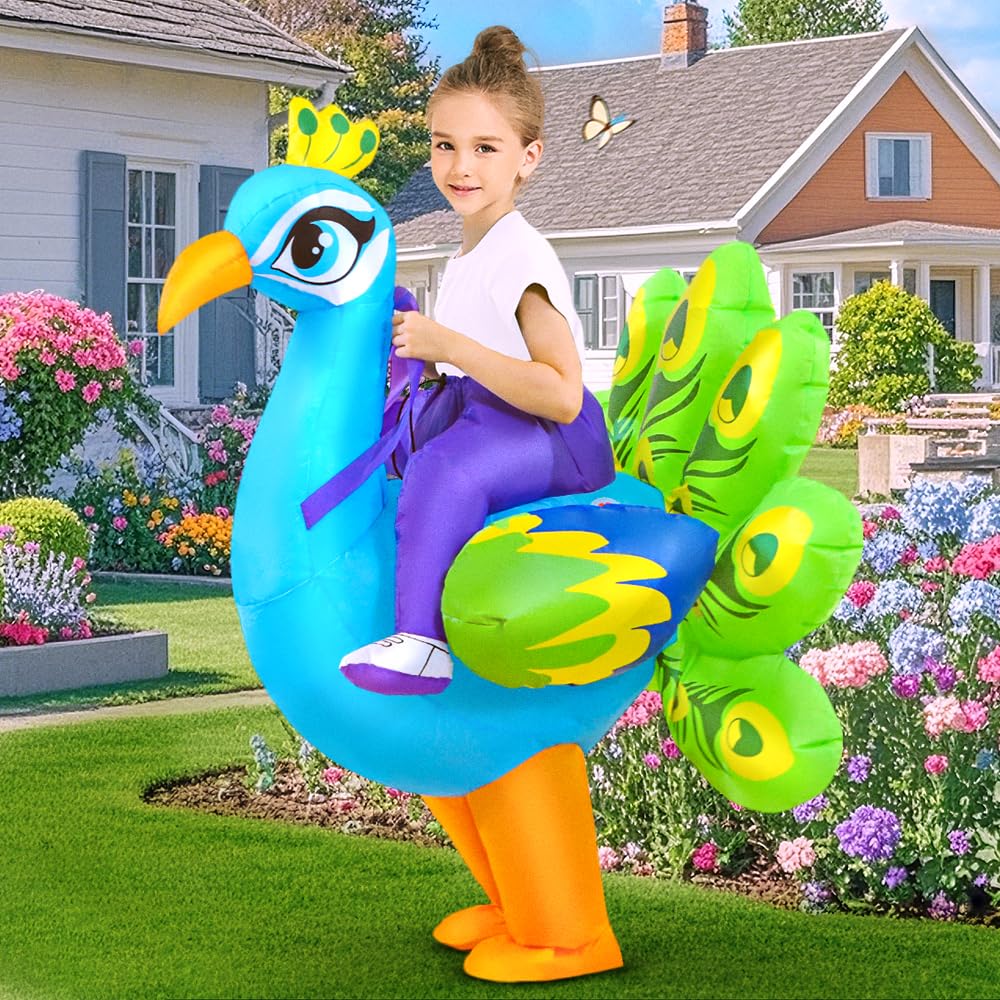 KOOY peacock costume hat and feather detail add charm.