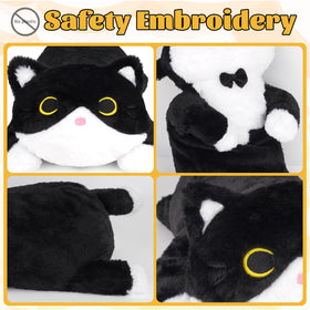 KOPHINYE tuxedo cat plush with realistic features for imaginative play