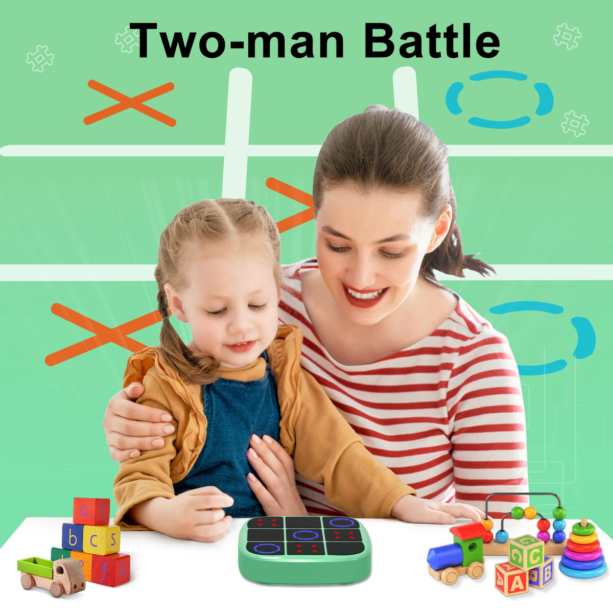 KOQQQ Bolt Tic-Tac-Toe Cyan adaptive AI adjusts to your skill level for variety.