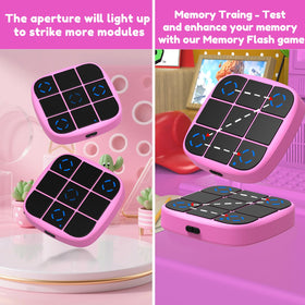KOQQQ two-player battle setup on pink handheld