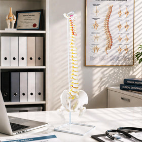 Koretech spine model 34.6 shows flexible movement demo for biomechanics learning