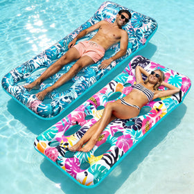 Korlon Tec 2-pack pool floats for adults, ideal for relaxed poolside lounging.