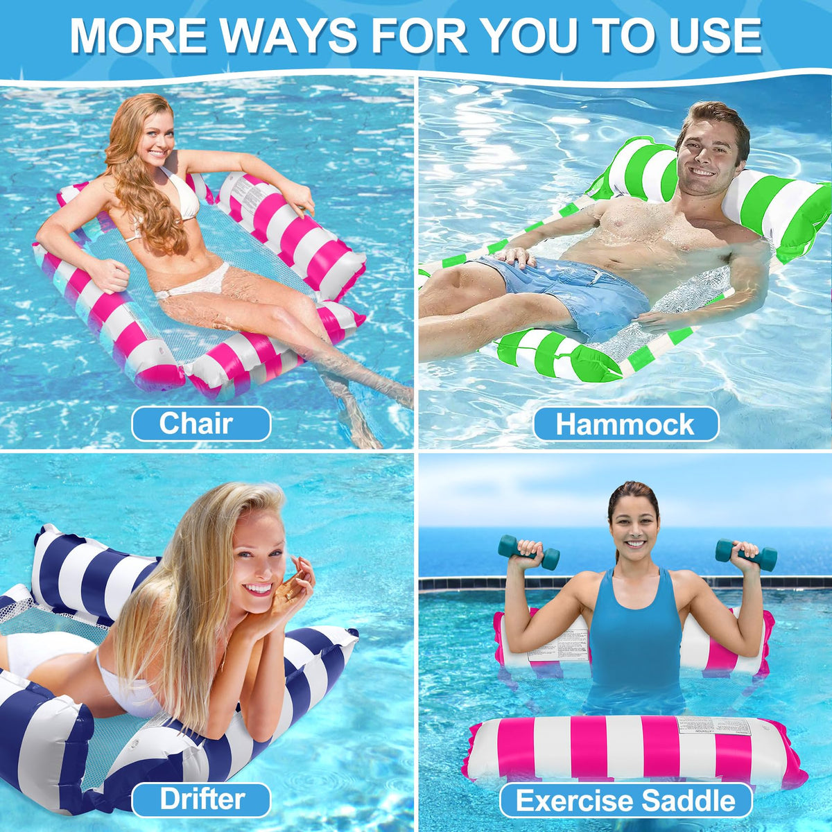 Korlon Tec inflatable pool floats with pump-ready design for quick setup